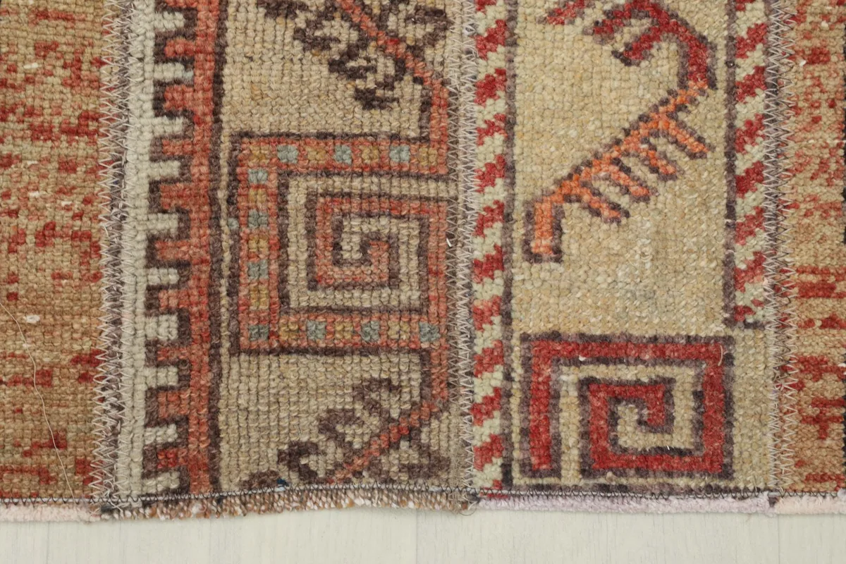 Detail of the rug's edge, highlighting the border design and construction