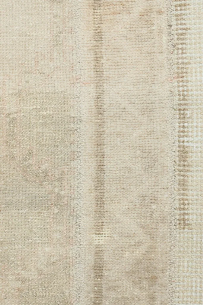Close-up of the low wool pile and texture of the professionally cleaned vintage rug