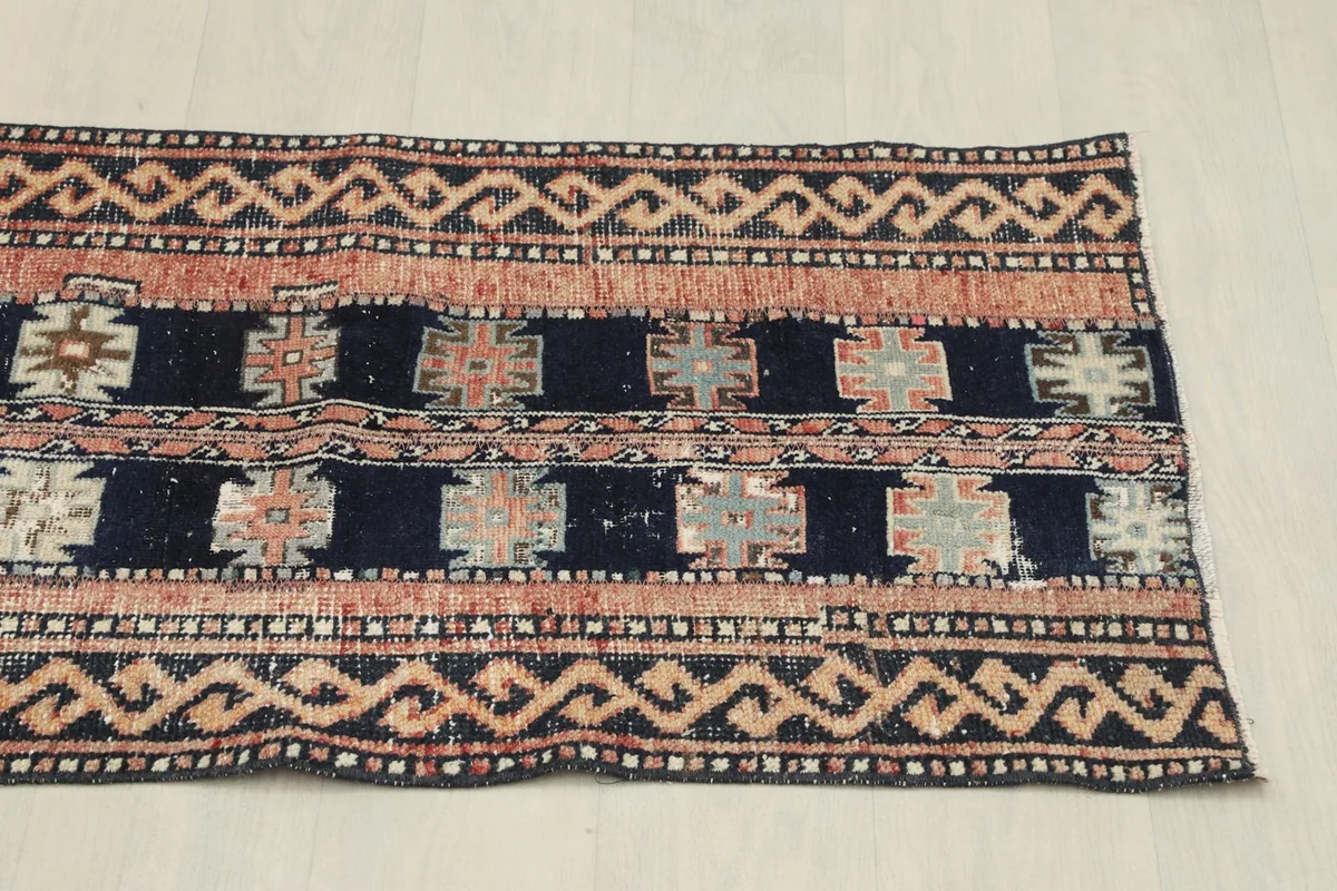 Overhead view of the other half of the runner rug, showing consistency in design.