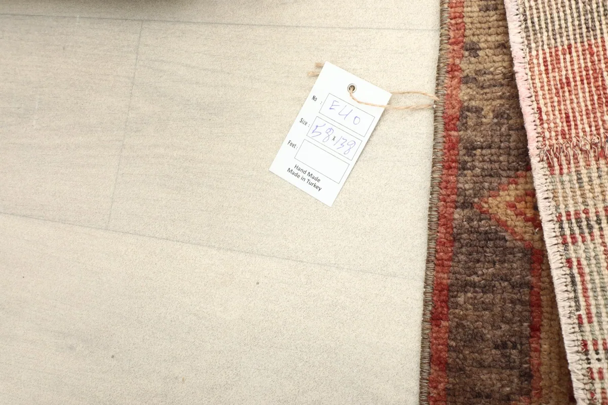 Corner of the rug with the product tag, indicating its origin from Turkey.