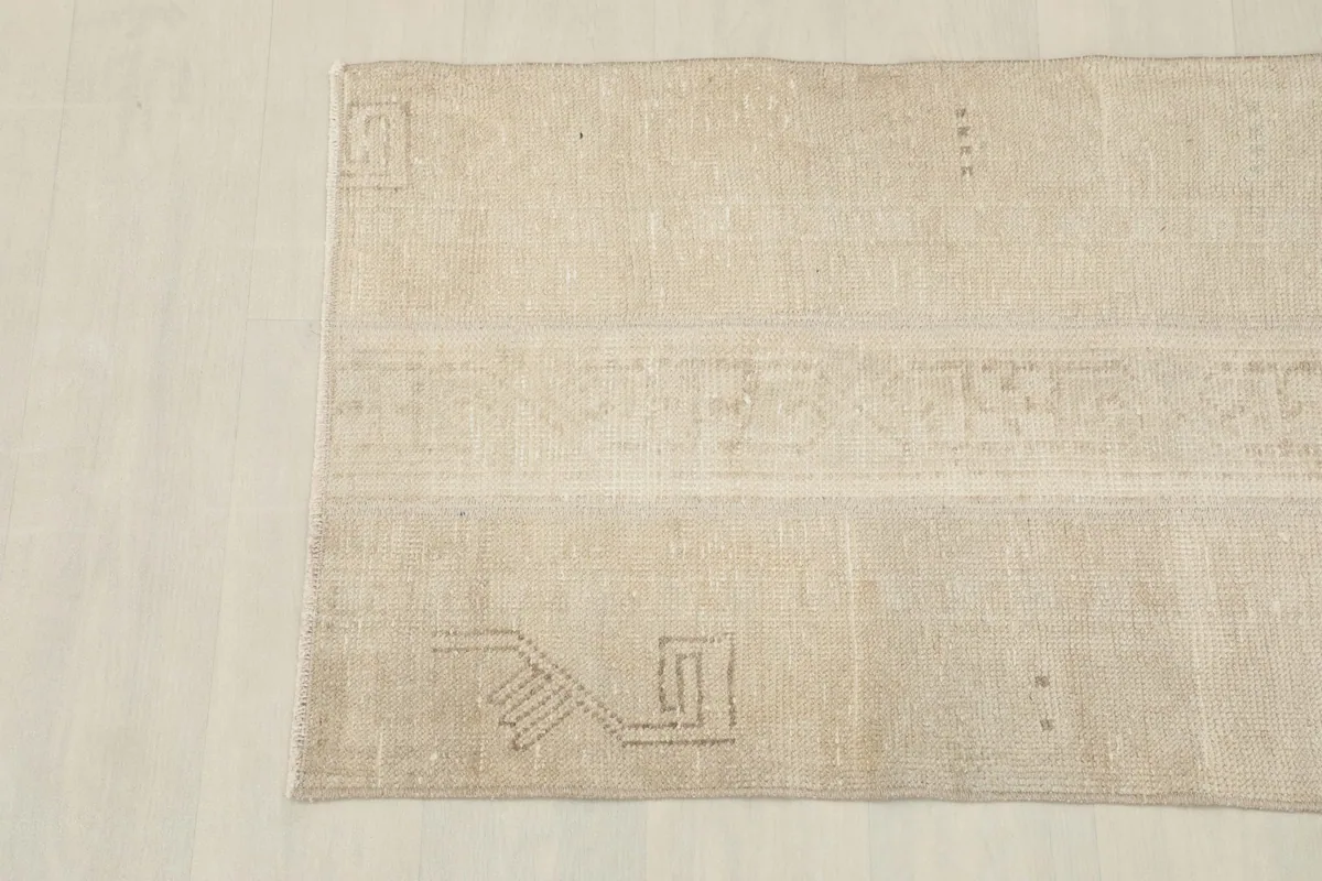 Detail of the opposite end of the rug, showing another unique tribal geometric element