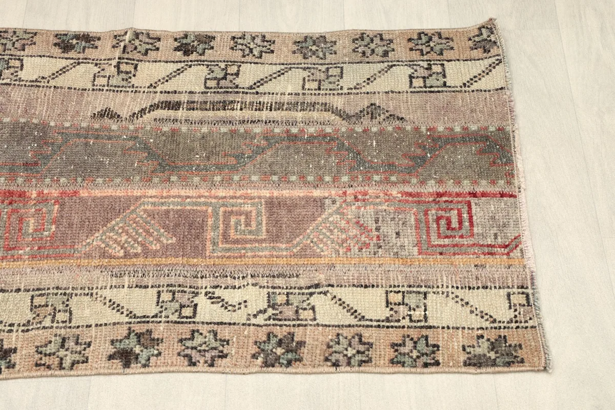 Angled view of the opposite corner, emphasizing the unique blend of patterns and colors.