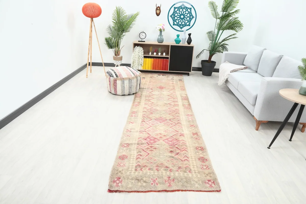 Runner rug displayed in a modern living space with light-colored flooring and furniture