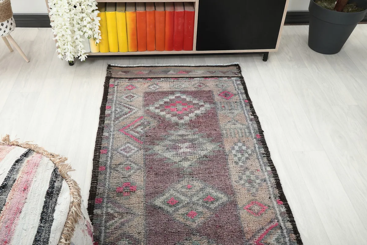 Overhead view of a section of the runner rug, showing the pattern flow.