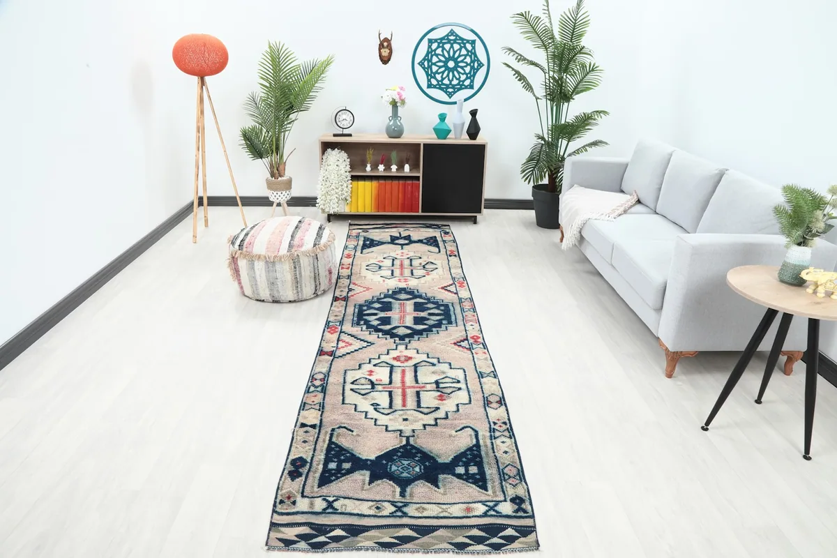 Runner in a modern living space, showing its length and how it complements furniture