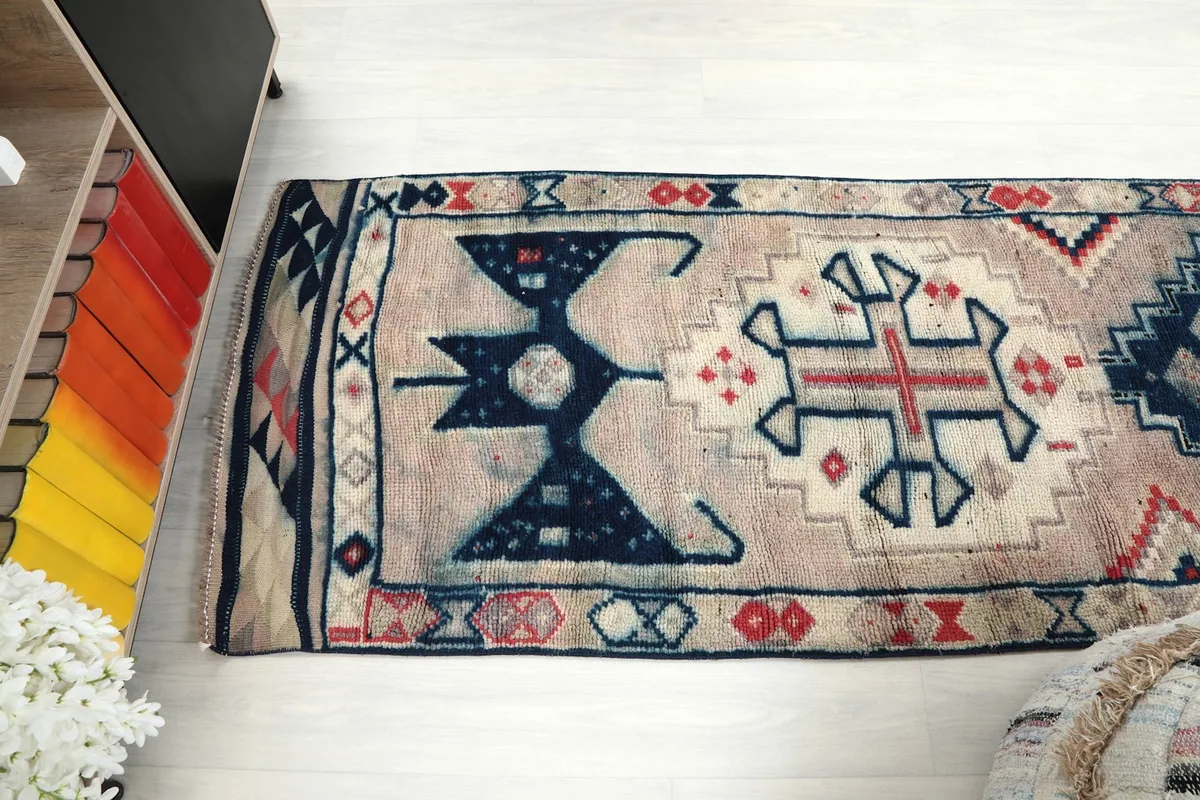 Overhead view of a section of the runner, highlighting the tribal design