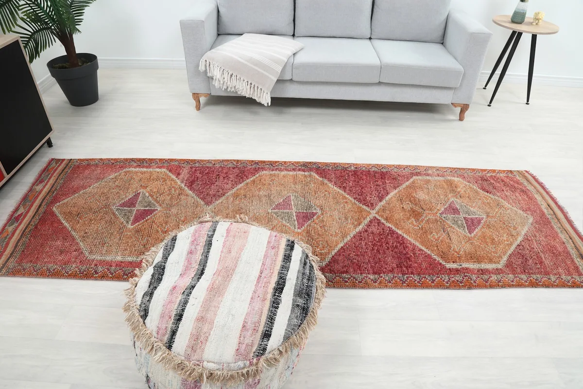 Full view of the runner rug in the room from a higher angle