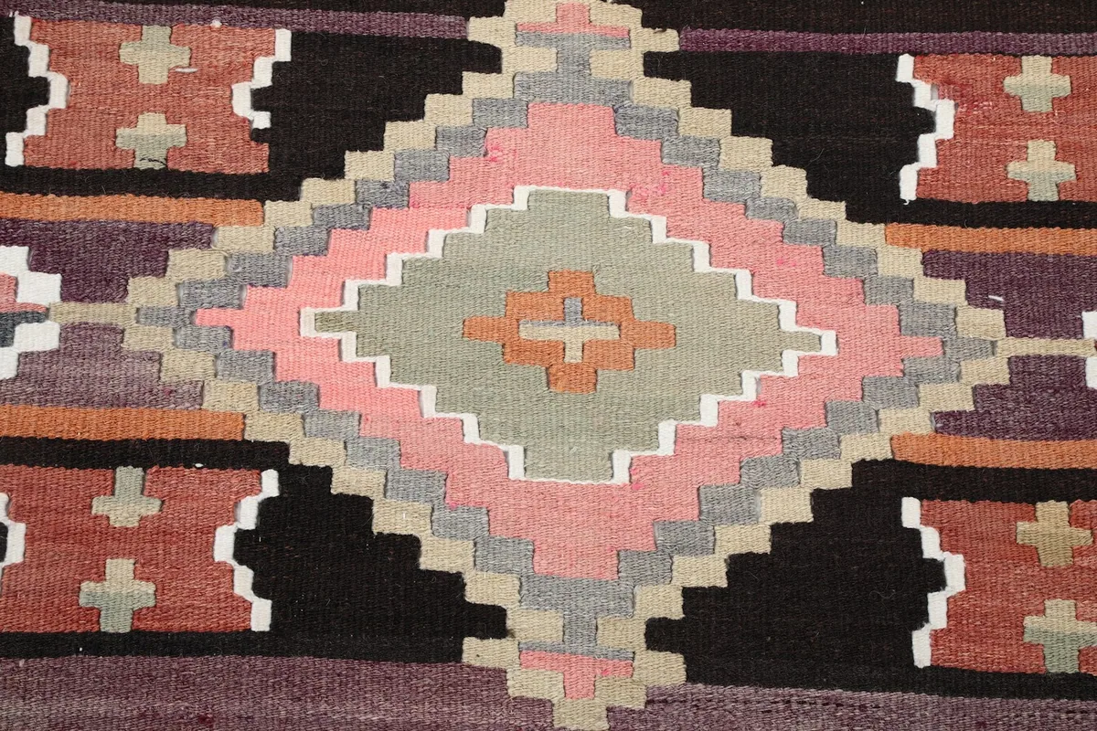Black Rust Geometric Anatolian Runner, photo 7