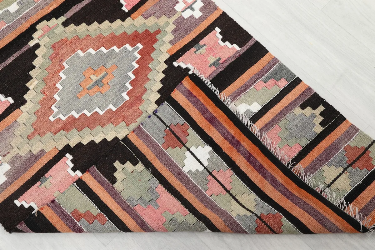 Black Rust Geometric Anatolian Runner, photo 12