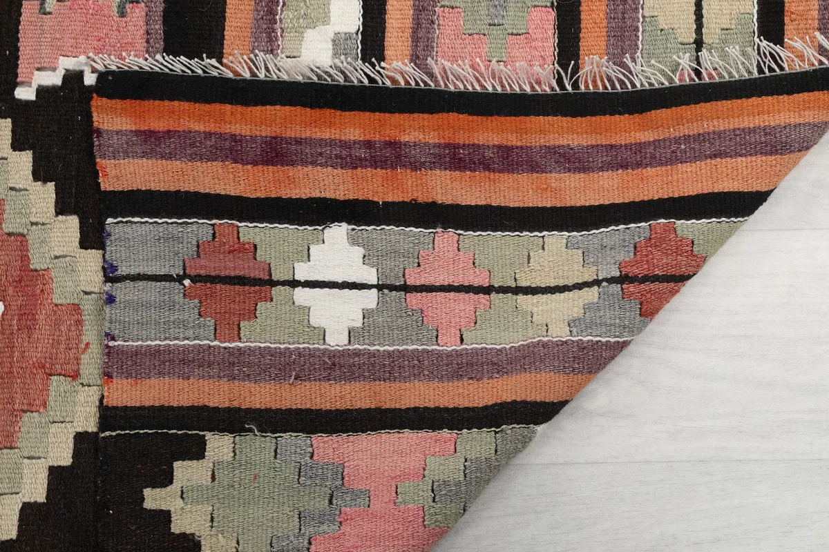 Black Rust Geometric Anatolian Runner, photo 13