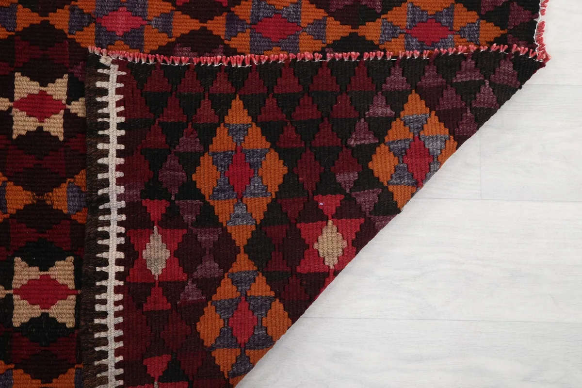 Another view of the back of the rug, illustrating the craftsmanship and foundation.