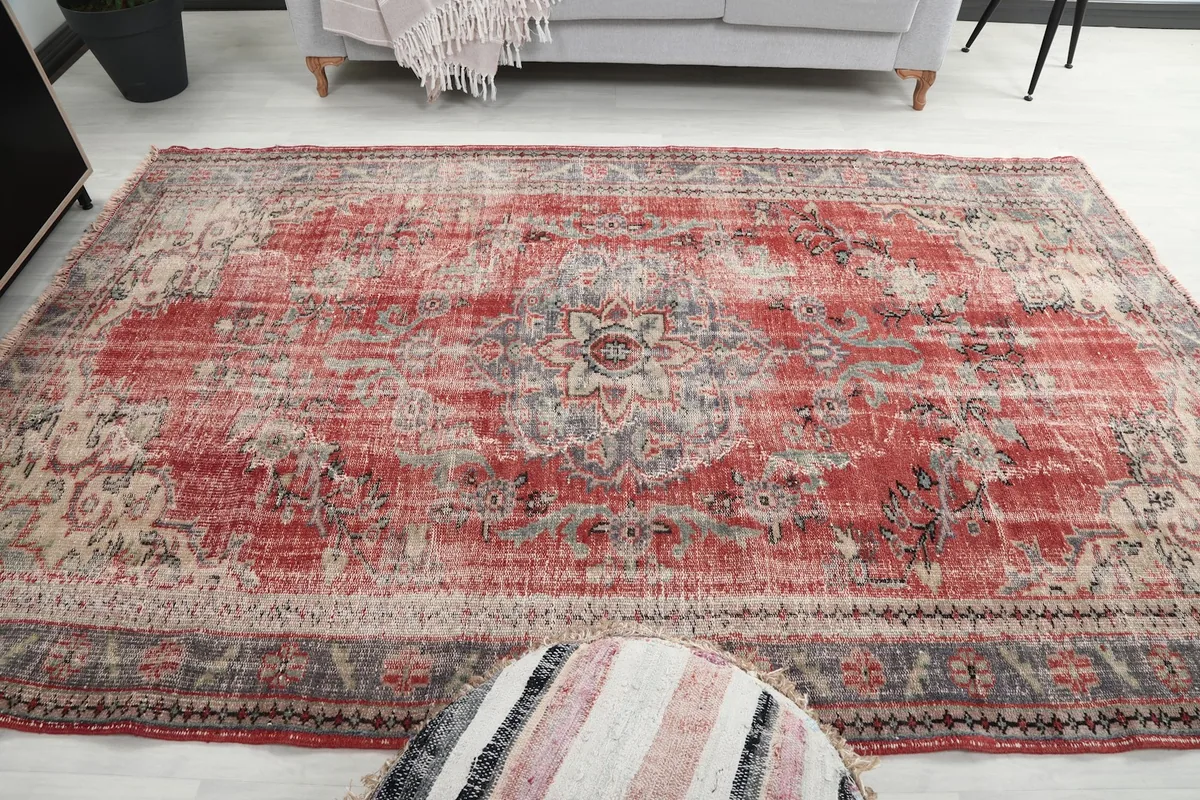 Overhead room view of the rug, illustrating its full dimensions and visual impact in a space