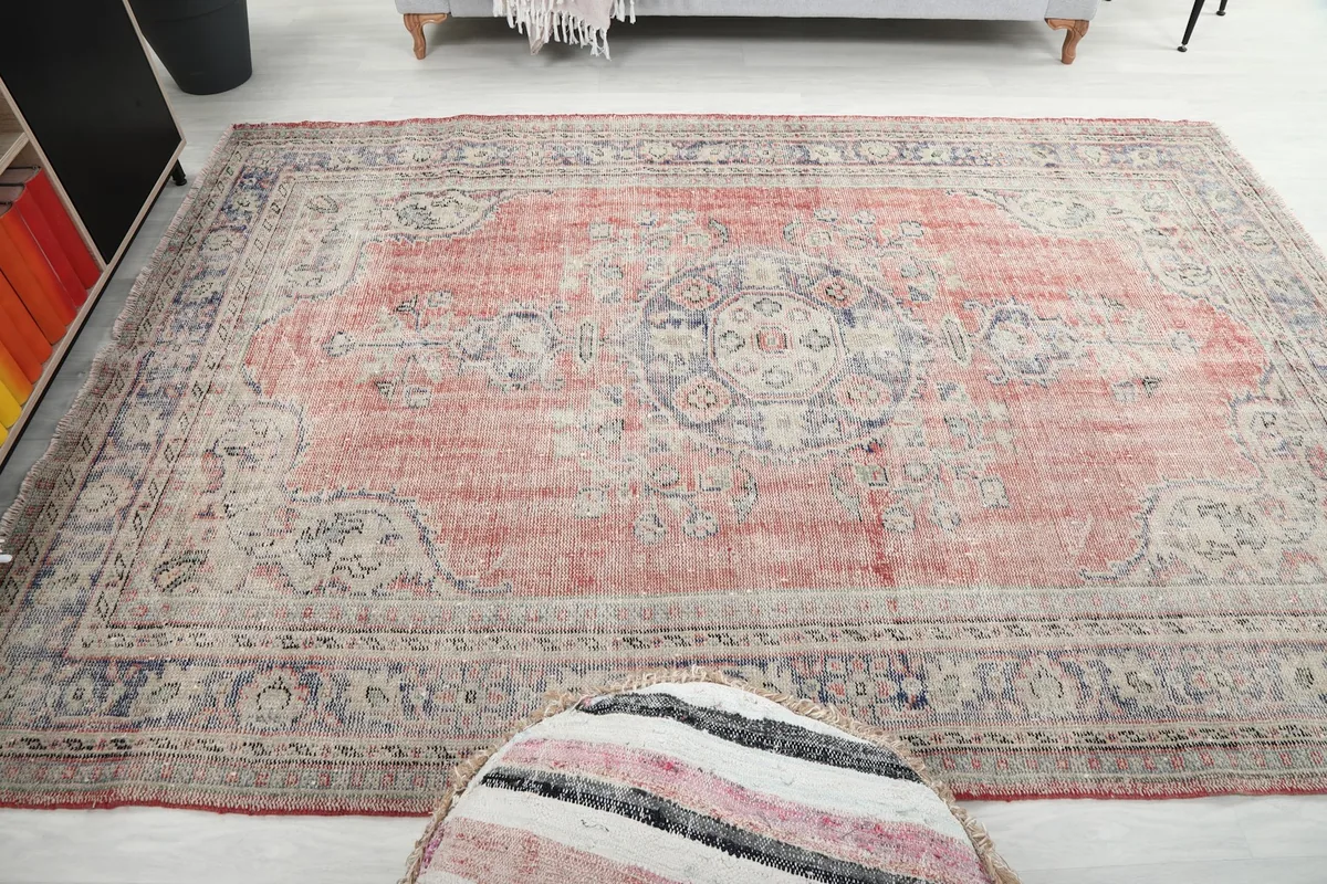 Overhead view of the entire rug, showcasing its dimensions and design in a room