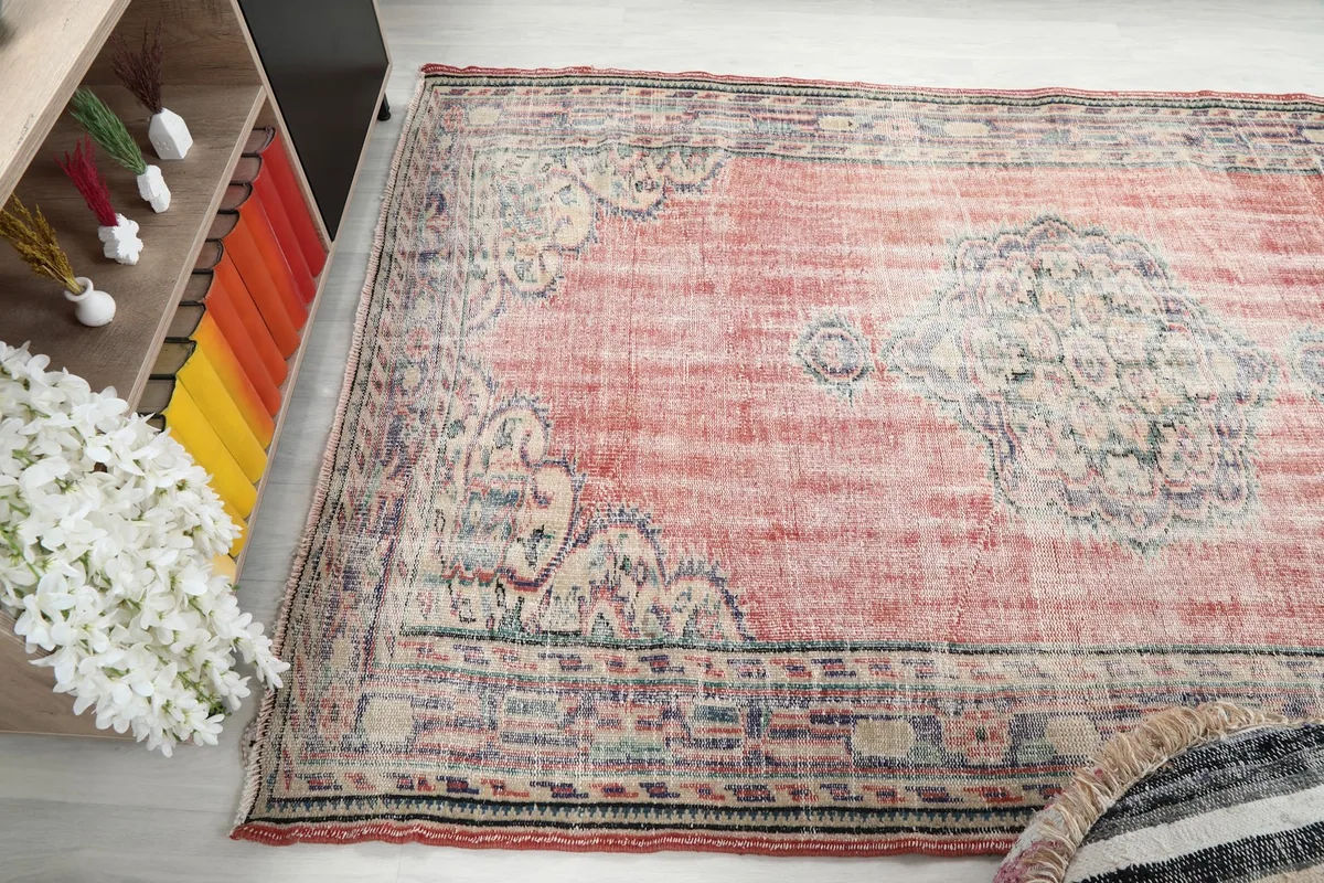 Room view from a different angle, showing the rug's presence and how it anchors the space.