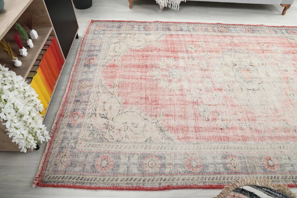 Wide-angle view of the rug's length, showing its placement in a room