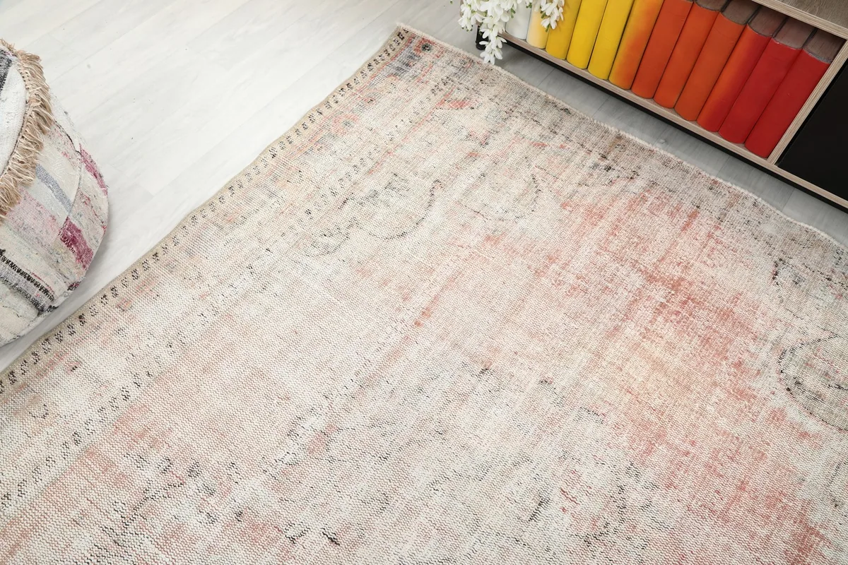 Overhead angle shot of the rug, capturing its overall look and color variation from different perspectives.