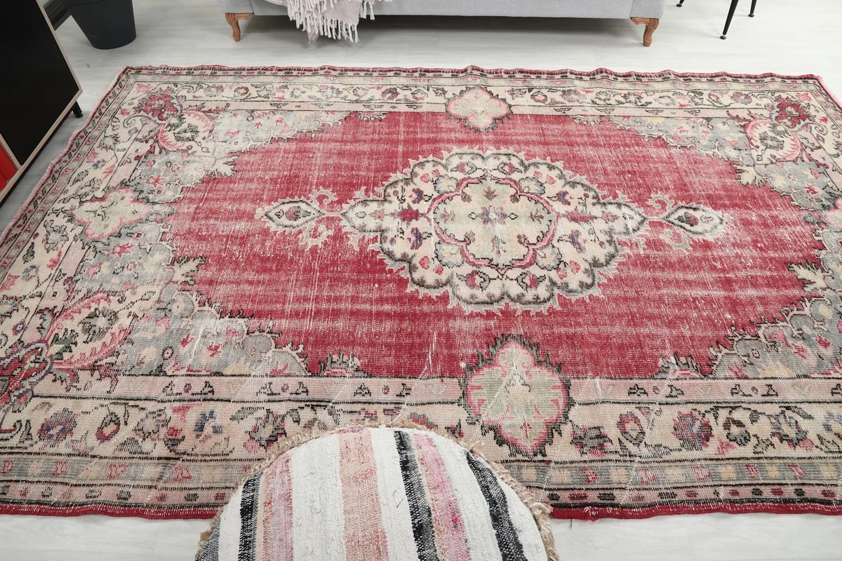 Another wide angle view of the rug, emphasizing the central medallion and overall design