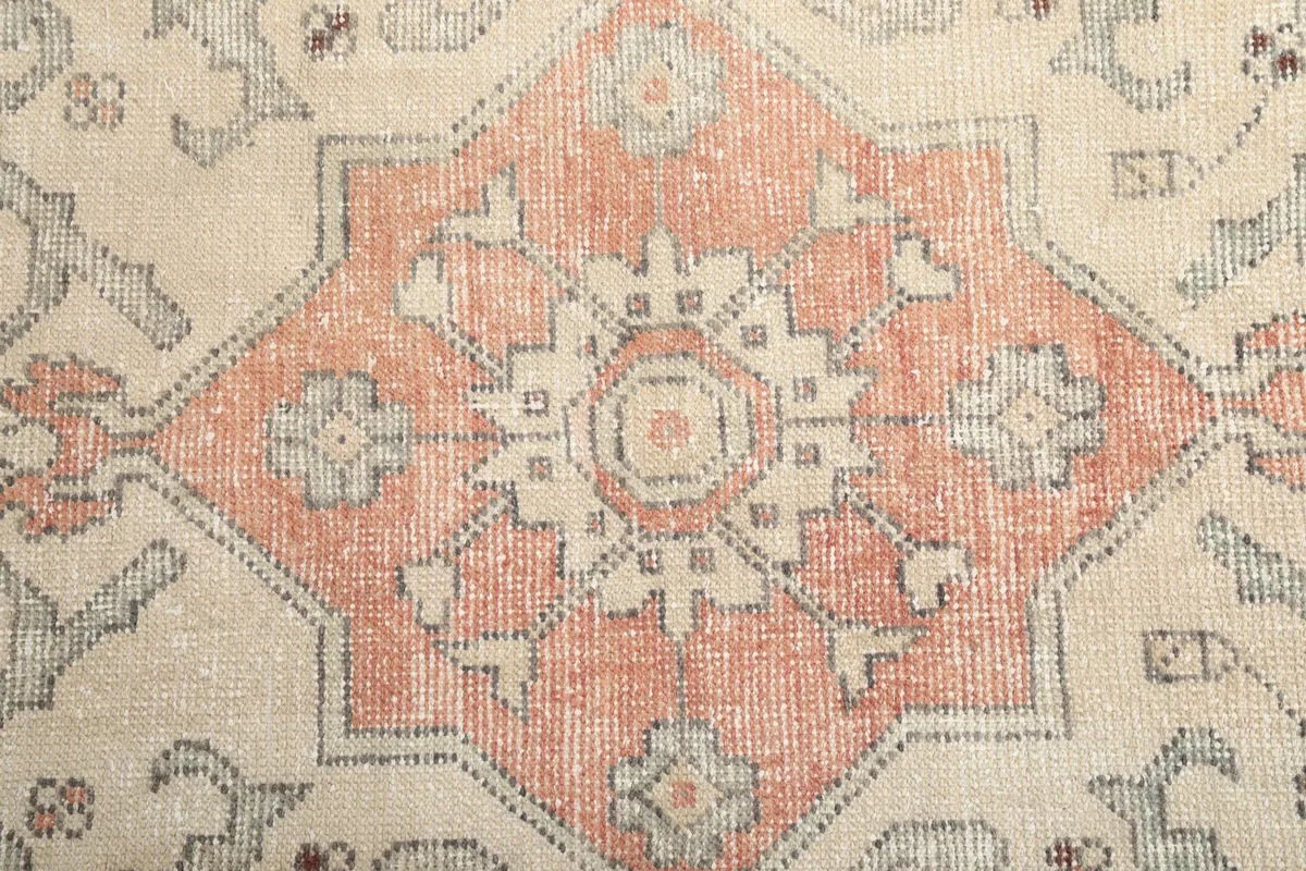 Close-up of the central medallion's intricate geometric and floral patterns