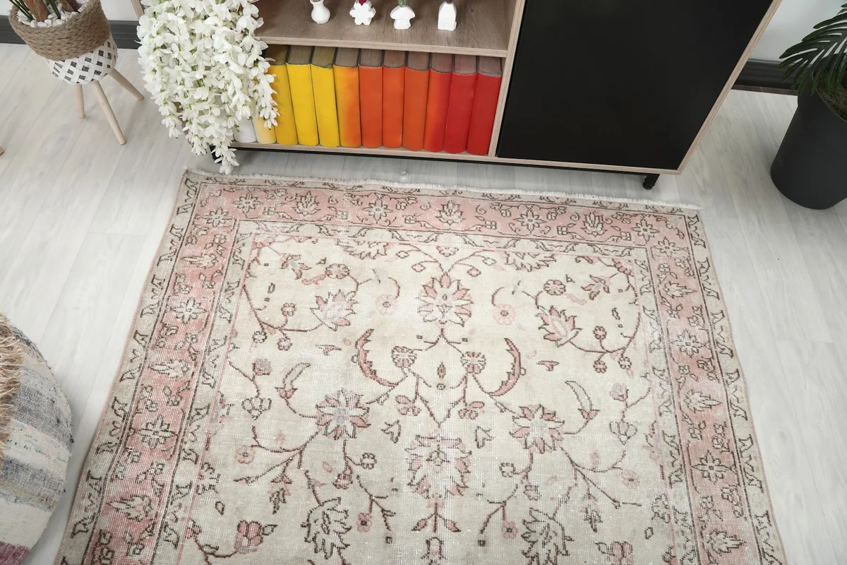 Overhead view of the rug showcasing its full design and color variation