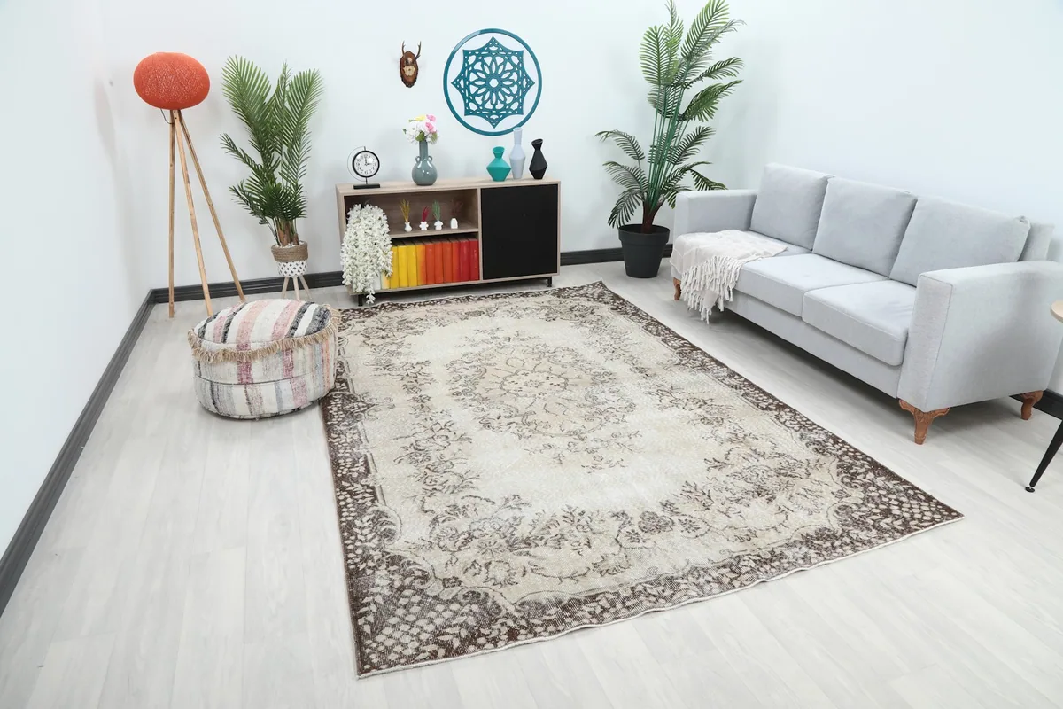 Area rug shown in a room from a slightly different angle, highlighting its placement