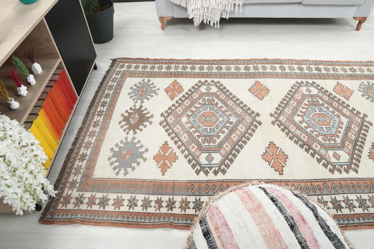 View of the rug in a room, emphasizing its length and how it complements the decor.
