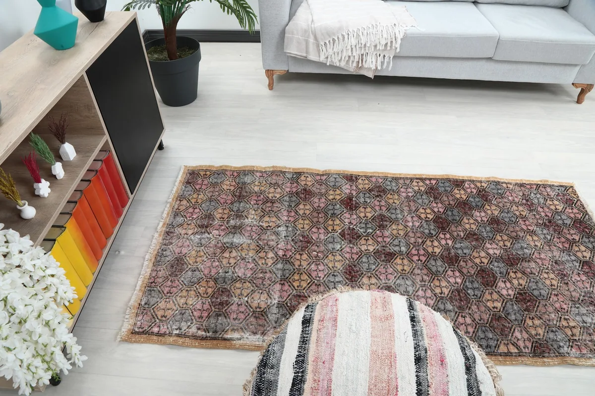 Wider room view showing the rug's full length and its integration into a modern home decor setting.
