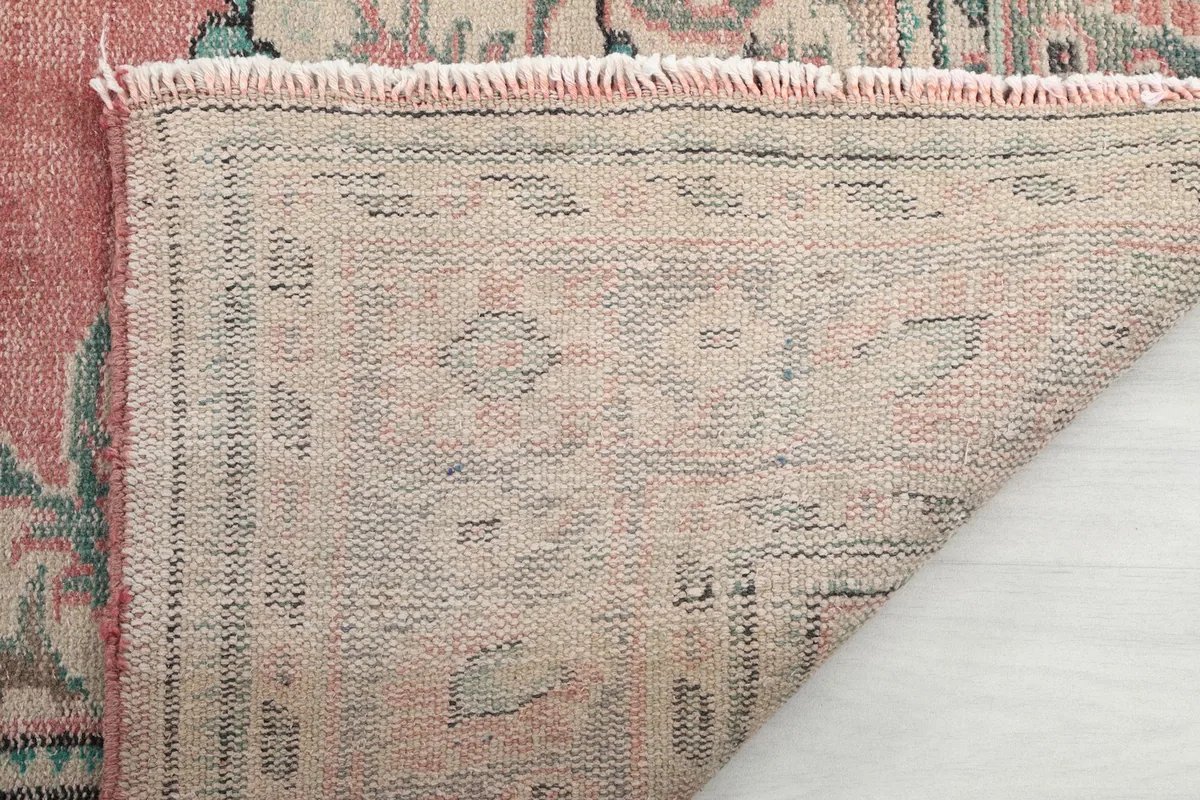 Close-up of the back of the rug, revealing the tight hand-knotting