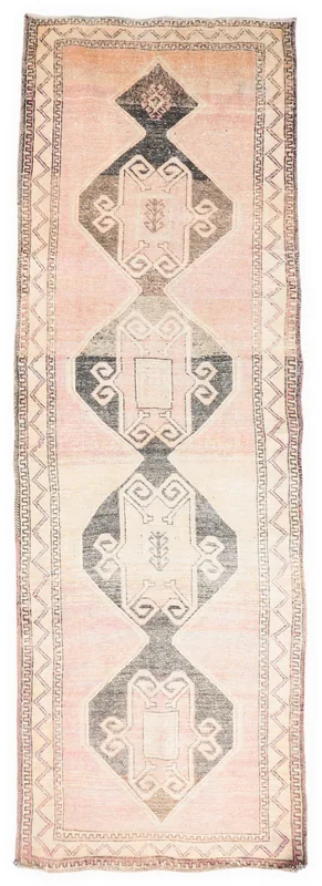 Faded Rose Diamond Tribal Runner, full top view