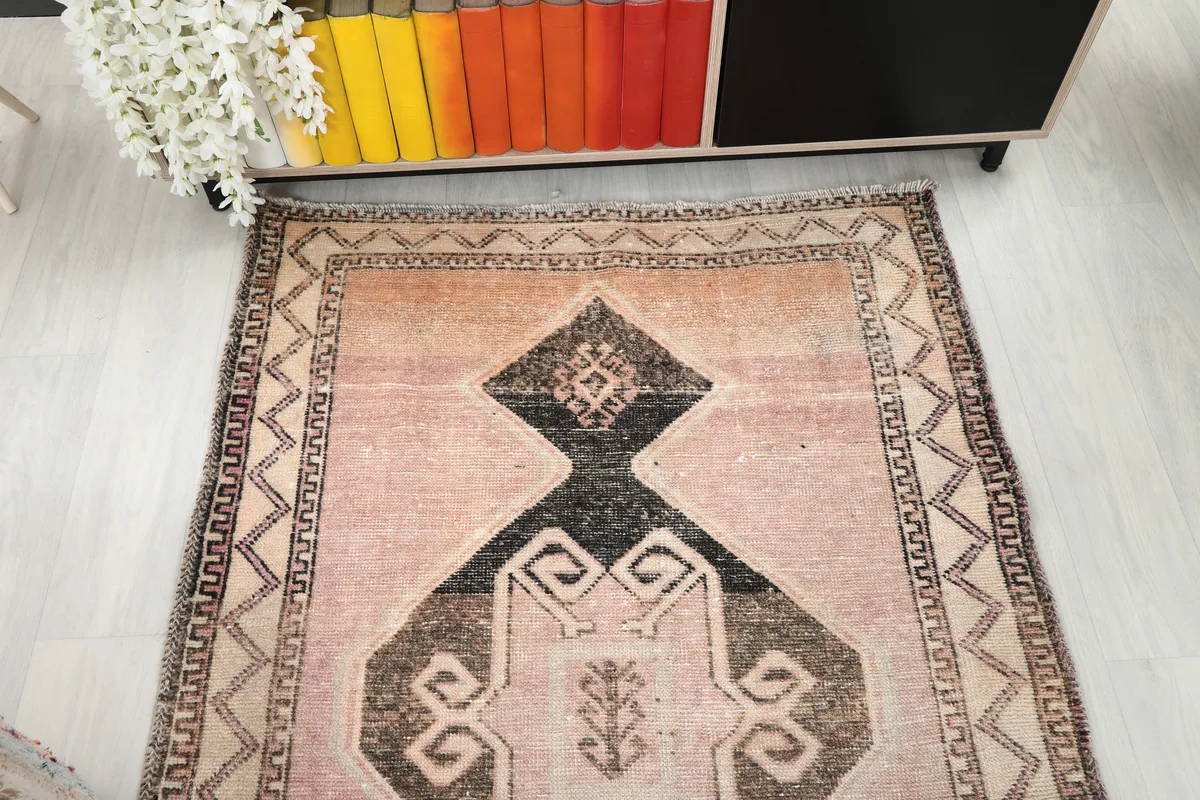 Elevated view of the runner showing the pattern repeat and colors