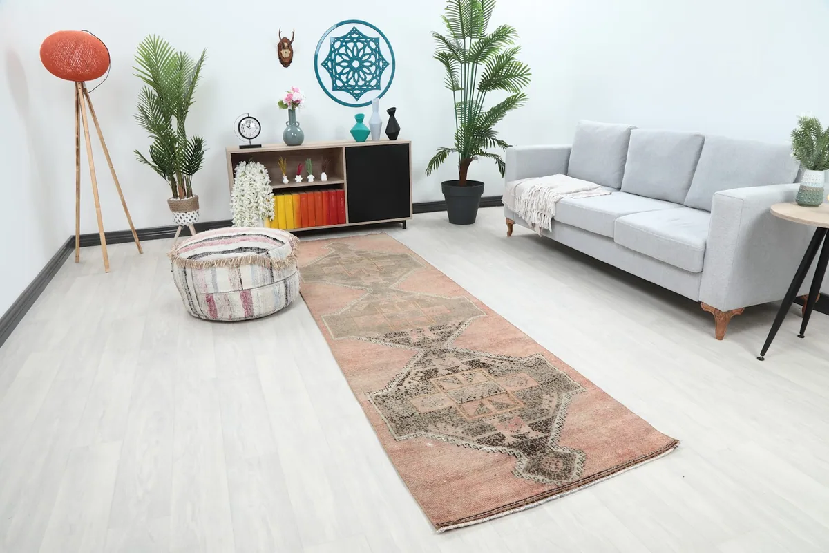 Runner rug in a hallway setting, showing its length and how it complements the decor
