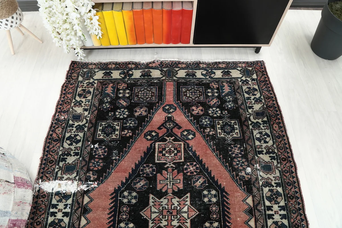 Overhead view of the rug showing its placement in a room, highlighting its proportions